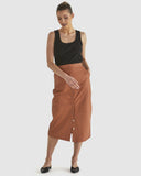 Airborne Leather Skirt Tan - Fate & Becker