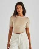 Leo Knit Tee Oatmeal - Sass