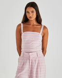 Lea Crop Top Pink Stripe - Sass