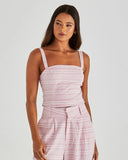 Lea Crop Top Pink Stripe - Sass