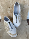 Tabian White Leather Shoes - Django & Juliette