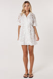 Elara Broderie Shirt Dress - Fate & Becker