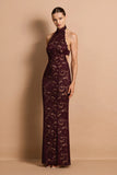 Delphine Lace Halter Gown - Nookie
