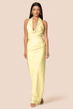 Penelope Drape Gown Lemon - Nookie