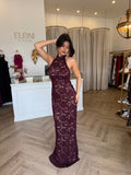 Delphine Lace Halter Gown - Nookie
