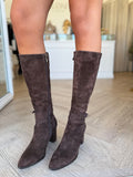 Amirie Choc Suede Knee High Boots - Django & Juliette