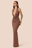 Portia Halter Maxi Coffee - Nookie