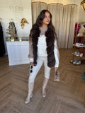 Faux Fur Vest Espresso - Marttini By Lana