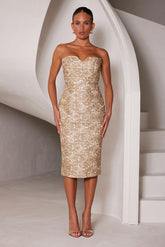 Zara Dress Gold - Elle Zeitoune