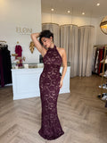 Delphine Lace Halter Gown - Nookie