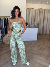 Milani Satin Scarf Top sage geo - Runaway The Label