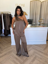 Dahlia Satin One Shoulder Top Bronze - Fate & Becker