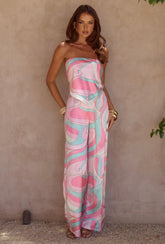 Milani Relaxed Satin Pants Camino Print - Runaway The Label