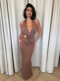 Portia Halter Maxi Coffee - Nookie