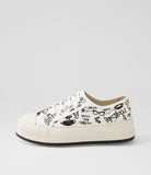 Genesiss Off White Black Print Fabric Shoes - Django & Juliette