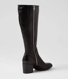 Zodiak Black Leather Knee High Boots - Django & Juliette