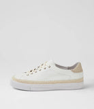Tycha White Almond Leather Sneaker - Django & Juliette
