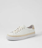 Tycha White Almond Leather Sneaker - Django & Juliette