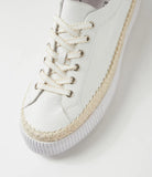 Tycha White Almond Leather Sneaker - Django & Juliette