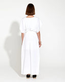 Heritage Linen Maxi Dress White - Fate & Becker