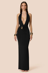 Portia Halter Maxi Black - Nookie