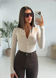 Cali Button Up Bodysuit - Marttini By Lana