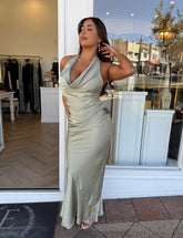 Penelope Drape Gown Thyme - Nookie