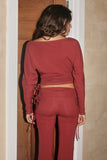 Zaro Batwing Ruched Long Sleeve Top - Runaway
