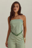 Milani Satin Scarf Top sage geo - Runaway The Label