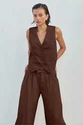 Winslet Vest Chocolate - Runaway The Label