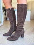 Amirie Choc Suede Knee High Boots - Django & Juliette