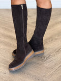 Terriny Choc Stretch Microsuede Boots - Django & Juliette
