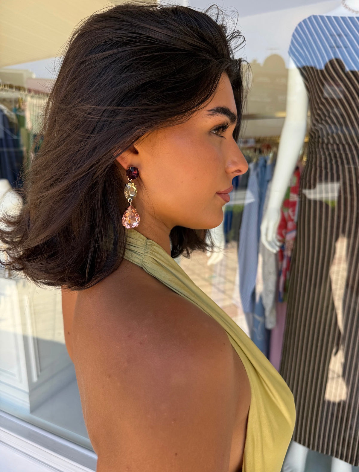 3 tear drop earrings