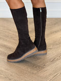 Terriny Choc Stretch Microsuede Boots - Django & Juliette