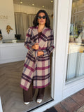 Harlow Check Longline Coat - Fate & Becker