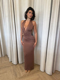 Portia Halter Maxi Coffee - Nookie