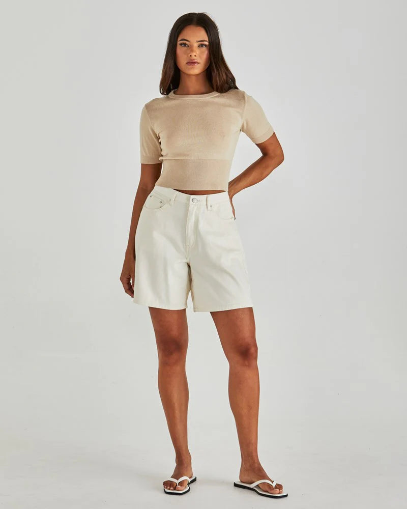 Leo Knit Tee Oatmeal - Sass