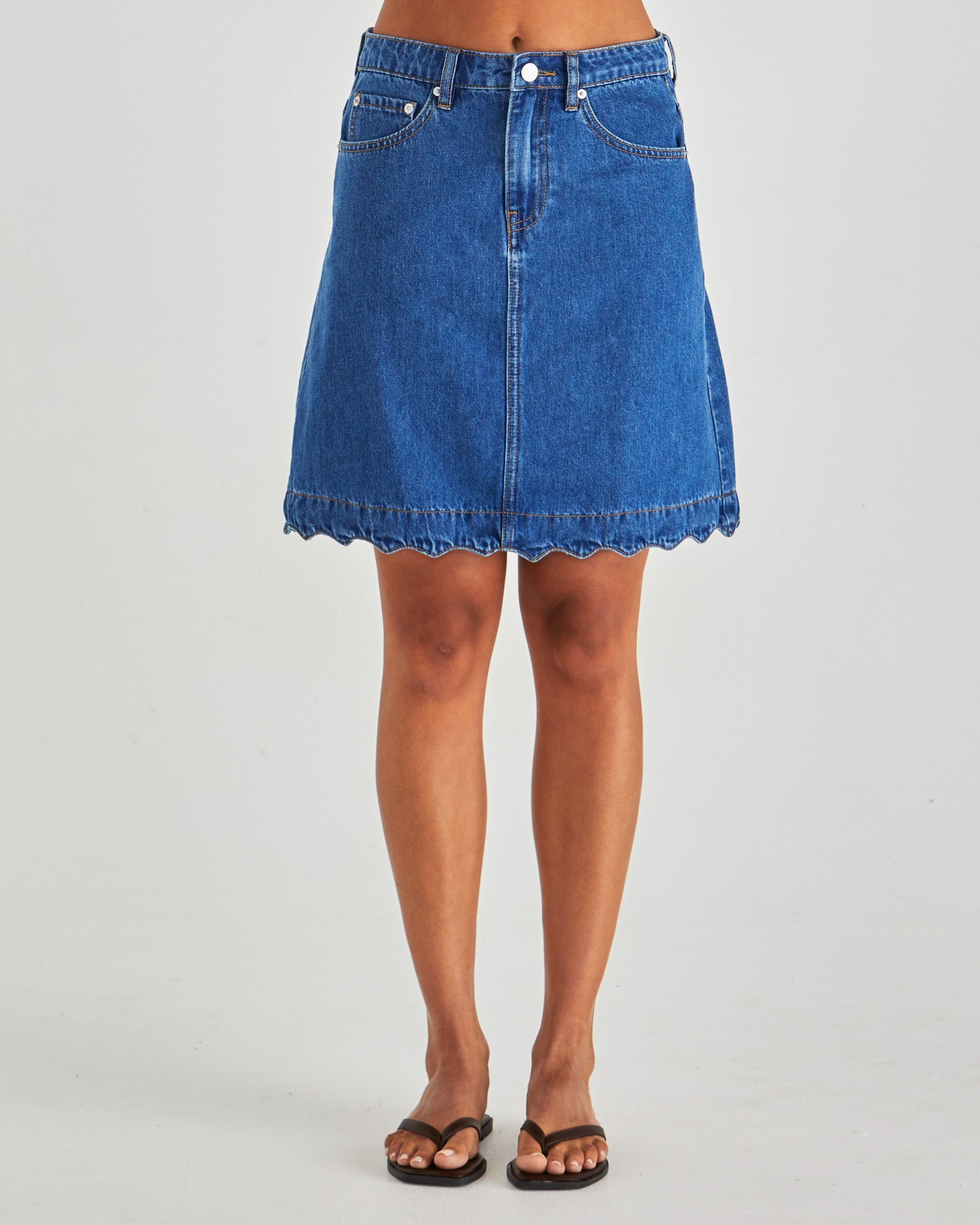 Vale Scalloped Denim Skirt - Sass