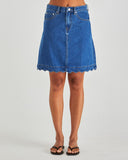 Vale Scalloped Denim Skirt - Sass