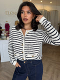 Elle Stripe Knit Cardigan - Fate and Becker
