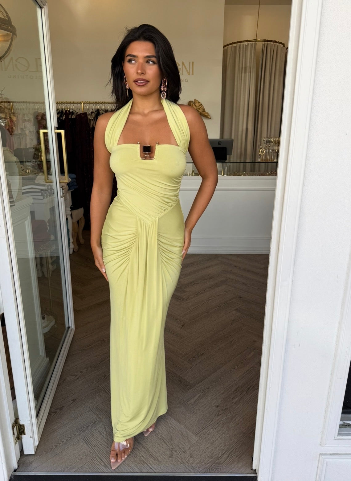 Heidi Dress Lime - Elle Zeitoune