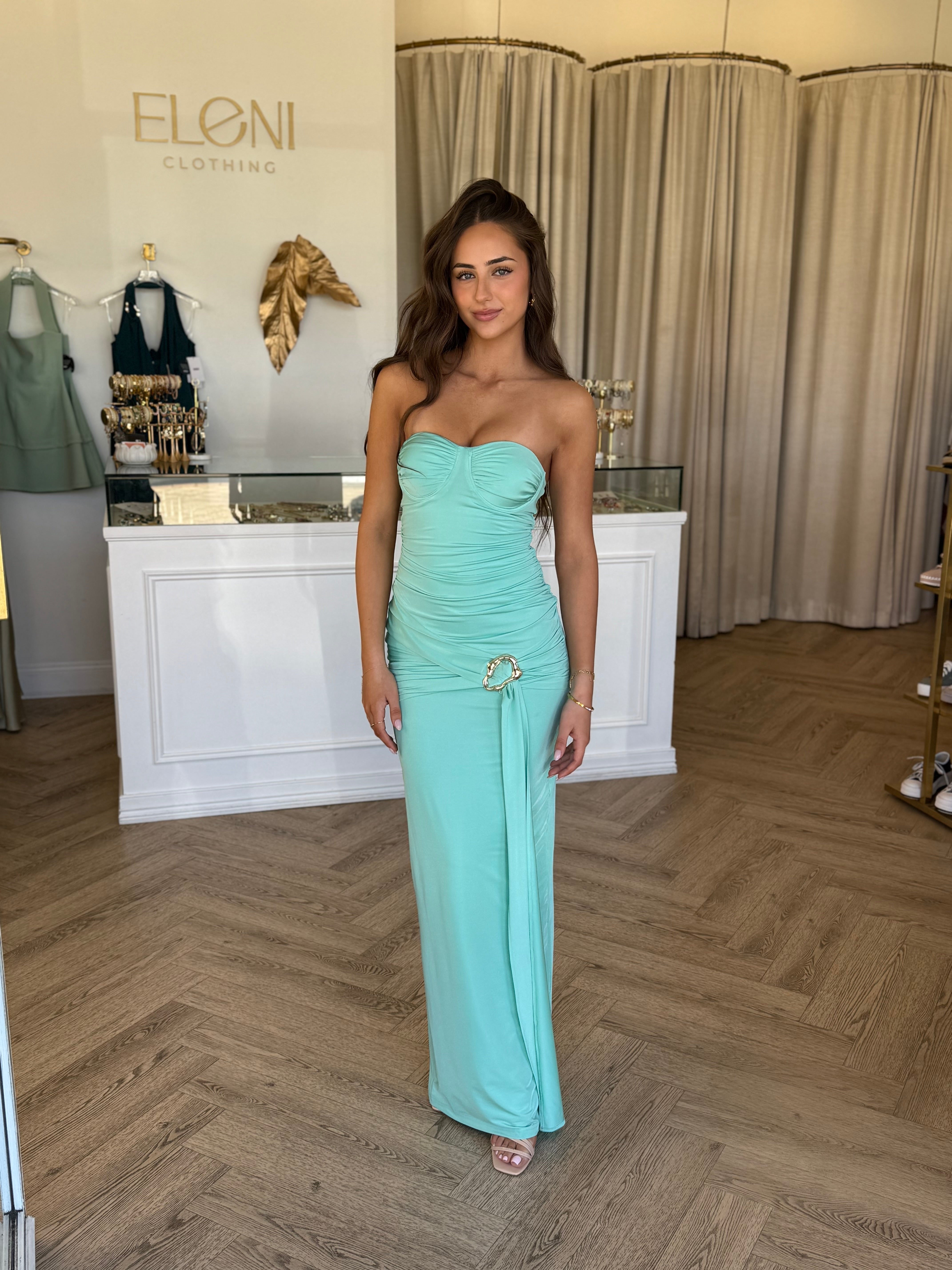 Charlee Dress Turquoise - Elle Zeitoune