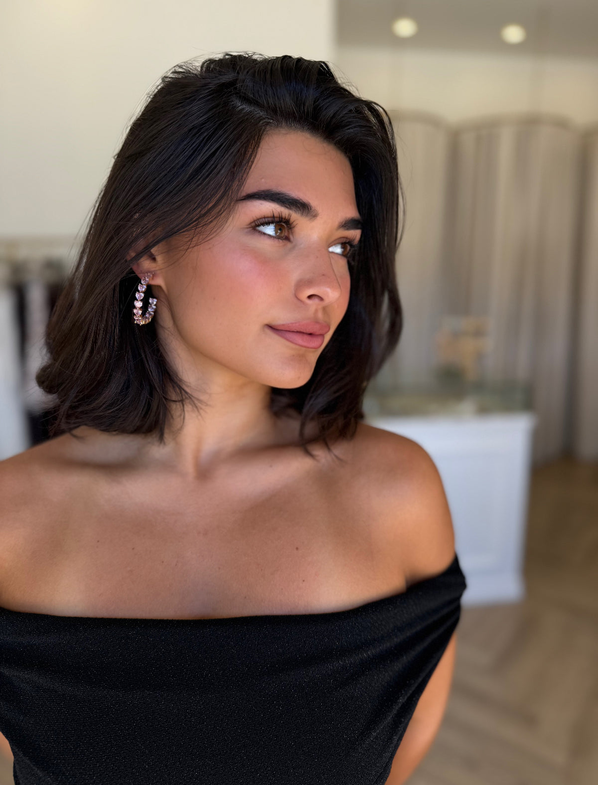 Love Pink Hoop Earrings