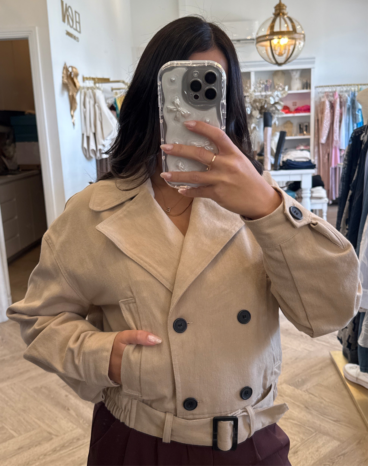 Adaline Crop Trench Coat - Betty Basics