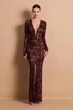 Delphine long Sleeve Lace Gown - Nookie