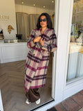 Harlow Check Longline Coat - Fate & Becker