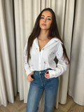 Floral Embroidered Shirt  - Betty Basics