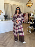 Harlow Check Longline Coat - Fate & Becker