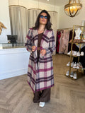 Harlow Check Longline Coat - Fate & Becker