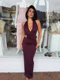 Portia Halter Maxi Wine - Nookie